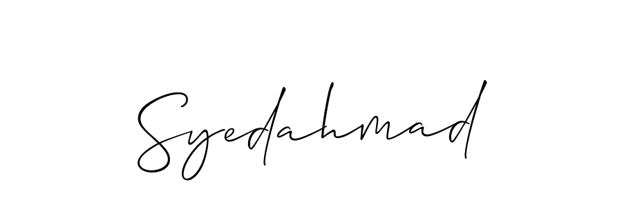 Design your own signature with our free online signature maker. With this signature software, you can create a handwritten (Allison_Script) signature for name Syedahmad. Syedahmad signature style 2 images and pictures png