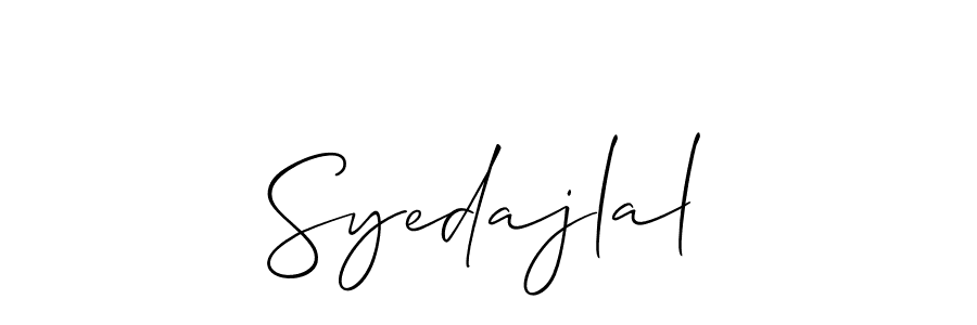 The best way (Allison_Script) to make a short signature is to pick only two or three words in your name. The name Syedajlal include a total of six letters. For converting this name. Syedajlal signature style 2 images and pictures png