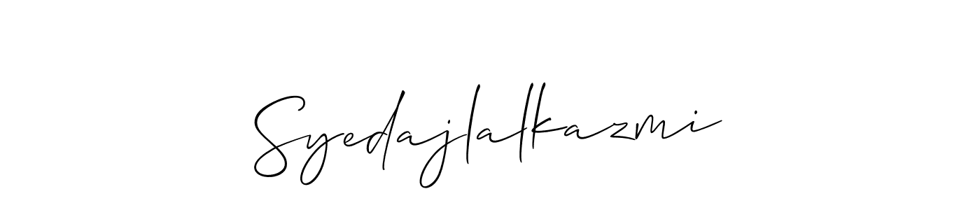 if you are searching for the best signature style for your name Syedajlalkazmi. so please give up your signature search. here we have designed multiple signature styles  using Allison_Script. Syedajlalkazmi signature style 2 images and pictures png