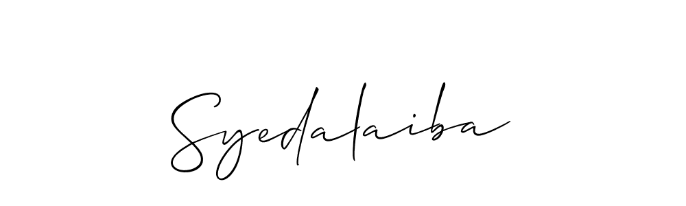 How to Draw Syedalaiba signature style? Allison_Script is a latest design signature styles for name Syedalaiba. Syedalaiba signature style 2 images and pictures png