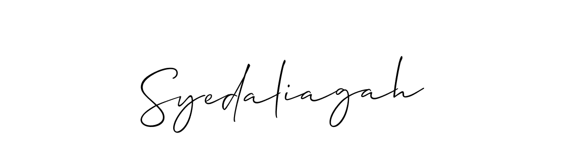 How to make Syedaliagah signature? Allison_Script is a professional autograph style. Create handwritten signature for Syedaliagah name. Syedaliagah signature style 2 images and pictures png