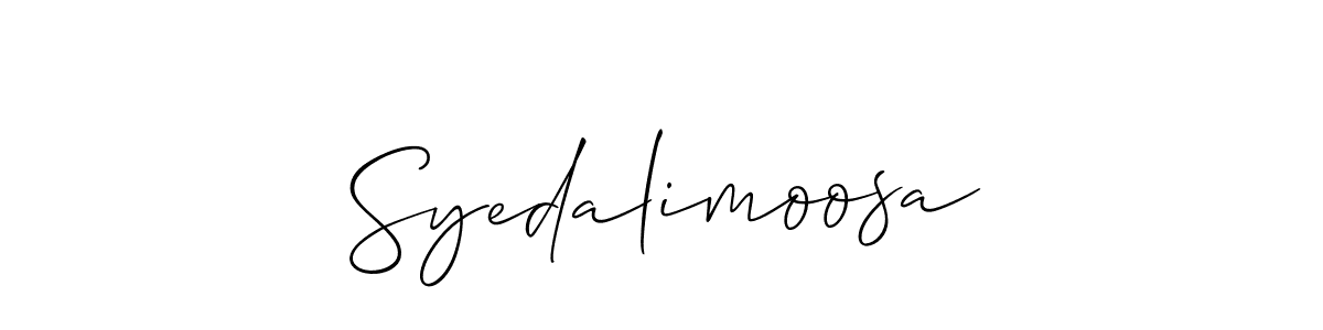 Allison_Script is a professional signature style that is perfect for those who want to add a touch of class to their signature. It is also a great choice for those who want to make their signature more unique. Get Syedalimoosa name to fancy signature for free. Syedalimoosa signature style 2 images and pictures png