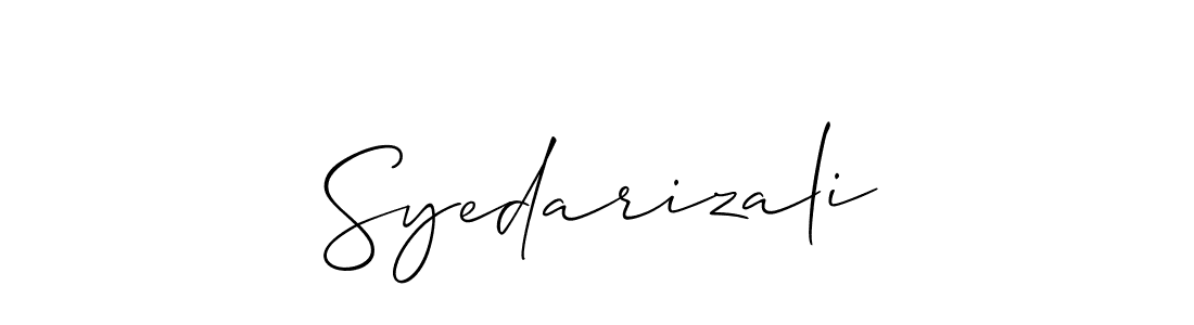 How to make Syedarizali name signature. Use Allison_Script style for creating short signs online. This is the latest handwritten sign. Syedarizali signature style 2 images and pictures png