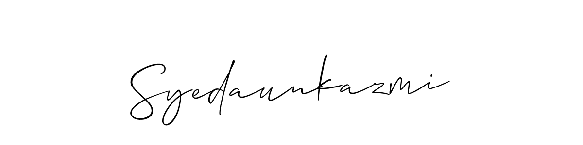 How to Draw Syedaunkazmi signature style? Allison_Script is a latest design signature styles for name Syedaunkazmi. Syedaunkazmi signature style 2 images and pictures png