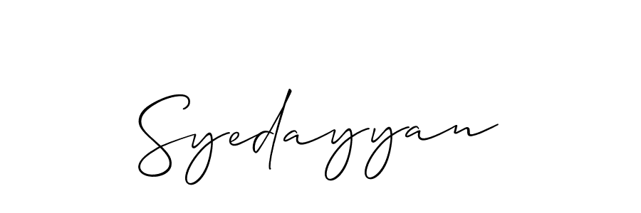 Also we have Syedayyan name is the best signature style. Create professional handwritten signature collection using Allison_Script autograph style. Syedayyan signature style 2 images and pictures png