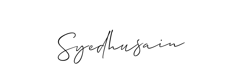 Also You can easily find your signature by using the search form. We will create Syedhusain name handwritten signature images for you free of cost using Allison_Script sign style. Syedhusain signature style 2 images and pictures png