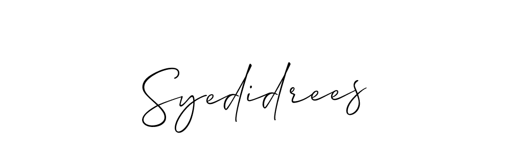 You can use this online signature creator to create a handwritten signature for the name Syedidrees. This is the best online autograph maker. Syedidrees signature style 2 images and pictures png