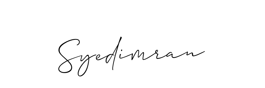 Make a beautiful signature design for name Syedimran. With this signature (Allison_Script) style, you can create a handwritten signature for free. Syedimran signature style 2 images and pictures png