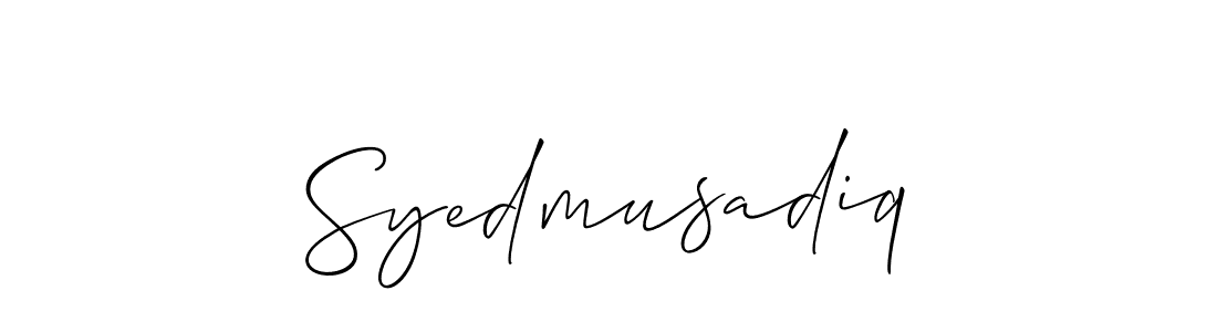 Make a beautiful signature design for name Syedmusadiq. With this signature (Allison_Script) style, you can create a handwritten signature for free. Syedmusadiq signature style 2 images and pictures png