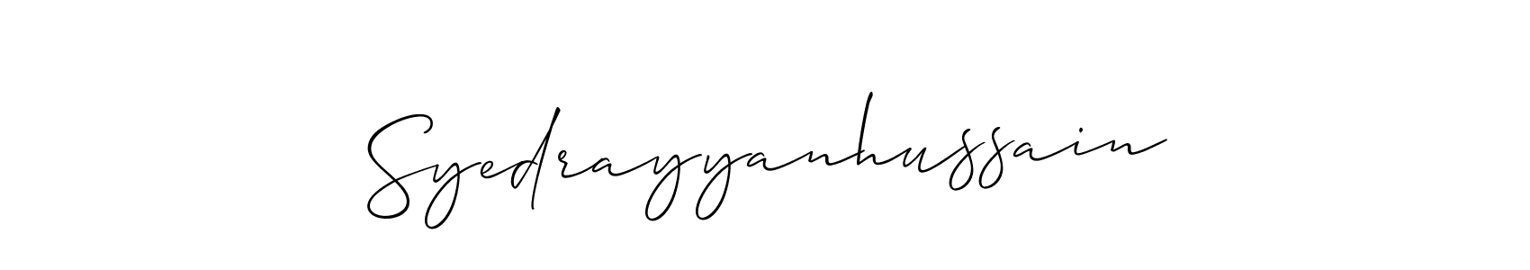 Syedrayyanhussain stylish signature style. Best Handwritten Sign (Allison_Script) for my name. Handwritten Signature Collection Ideas for my name Syedrayyanhussain. Syedrayyanhussain signature style 2 images and pictures png