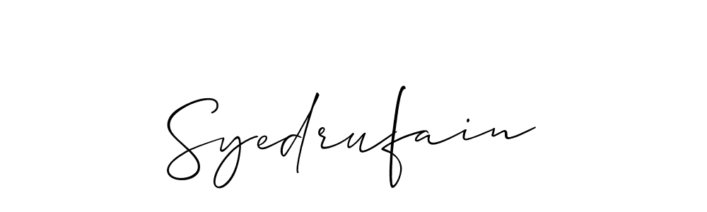 How to Draw Syedrufain signature style? Allison_Script is a latest design signature styles for name Syedrufain. Syedrufain signature style 2 images and pictures png