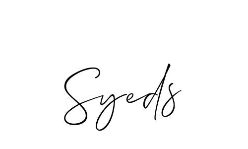 How to Draw Syeds signature style? Allison_Script is a latest design signature styles for name Syeds. Syeds signature style 2 images and pictures png