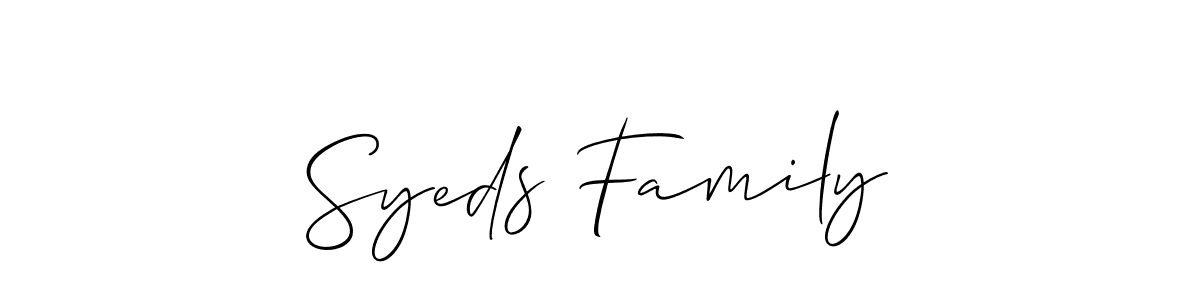 Make a beautiful signature design for name Syeds Family. With this signature (Allison_Script) style, you can create a handwritten signature for free. Syeds Family signature style 2 images and pictures png