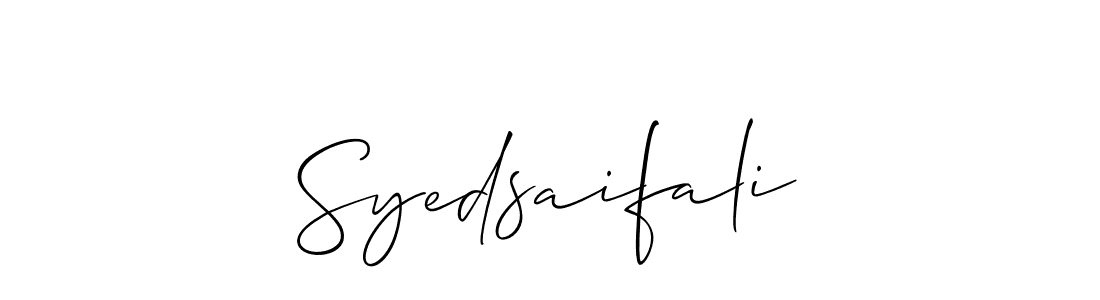 This is the best signature style for the Syedsaifali name. Also you like these signature font (Allison_Script). Mix name signature. Syedsaifali signature style 2 images and pictures png