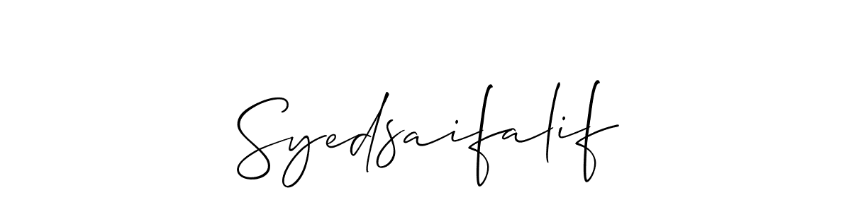 How to make Syedsaifalif signature? Allison_Script is a professional autograph style. Create handwritten signature for Syedsaifalif name. Syedsaifalif signature style 2 images and pictures png