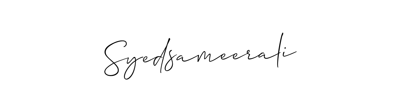 Allison_Script is a professional signature style that is perfect for those who want to add a touch of class to their signature. It is also a great choice for those who want to make their signature more unique. Get Syedsameerali name to fancy signature for free. Syedsameerali signature style 2 images and pictures png