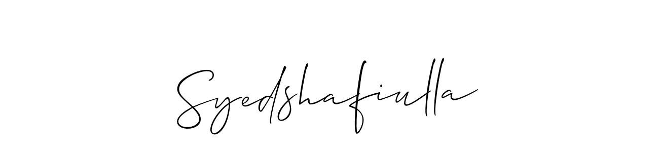 Design your own signature with our free online signature maker. With this signature software, you can create a handwritten (Allison_Script) signature for name Syedshafiulla. Syedshafiulla signature style 2 images and pictures png