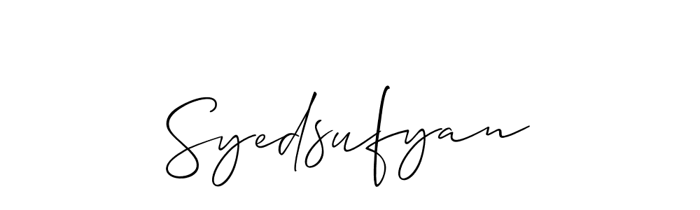 Design your own signature with our free online signature maker. With this signature software, you can create a handwritten (Allison_Script) signature for name Syedsufyan. Syedsufyan signature style 2 images and pictures png