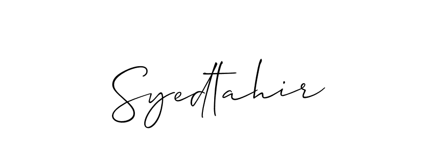 How to make Syedtahir name signature. Use Allison_Script style for creating short signs online. This is the latest handwritten sign. Syedtahir signature style 2 images and pictures png