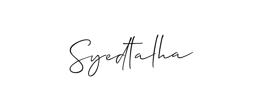 How to Draw Syedtalha signature style? Allison_Script is a latest design signature styles for name Syedtalha. Syedtalha signature style 2 images and pictures png