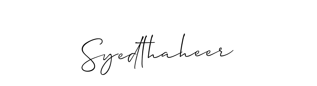 Create a beautiful signature design for name Syedthaheer. With this signature (Allison_Script) fonts, you can make a handwritten signature for free. Syedthaheer signature style 2 images and pictures png