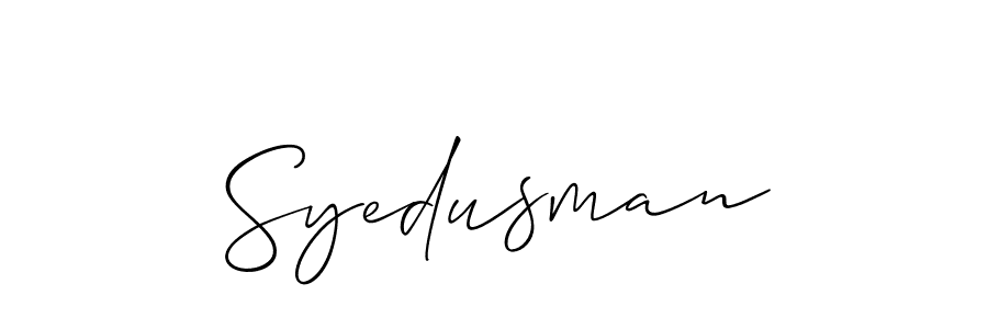 The best way (Allison_Script) to make a short signature is to pick only two or three words in your name. The name Syedusman include a total of six letters. For converting this name. Syedusman signature style 2 images and pictures png
