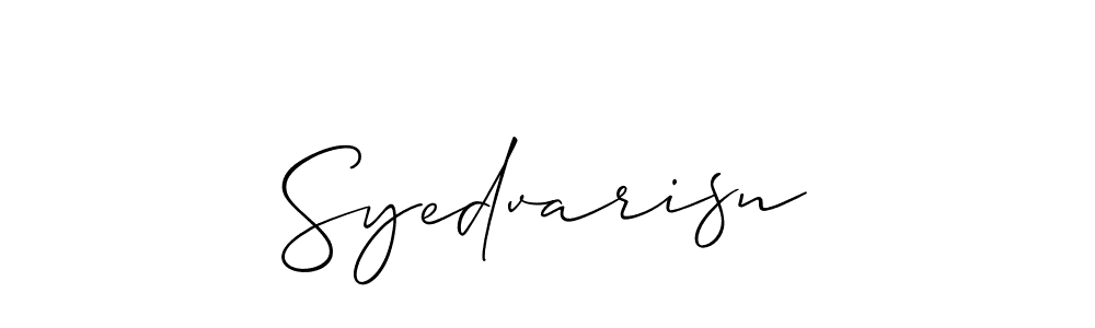 Also we have Syedvarisn name is the best signature style. Create professional handwritten signature collection using Allison_Script autograph style. Syedvarisn signature style 2 images and pictures png