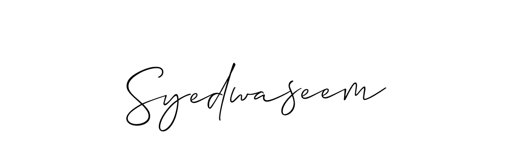 Create a beautiful signature design for name Syedwaseem. With this signature (Allison_Script) fonts, you can make a handwritten signature for free. Syedwaseem signature style 2 images and pictures png