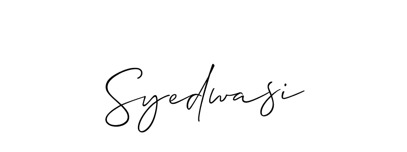 Use a signature maker to create a handwritten signature online. With this signature software, you can design (Allison_Script) your own signature for name Syedwasi. Syedwasi signature style 2 images and pictures png