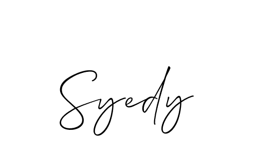 Use a signature maker to create a handwritten signature online. With this signature software, you can design (Allison_Script) your own signature for name Syedy. Syedy signature style 2 images and pictures png