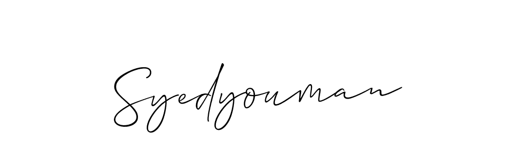 Design your own signature with our free online signature maker. With this signature software, you can create a handwritten (Allison_Script) signature for name Syedyouman. Syedyouman signature style 2 images and pictures png