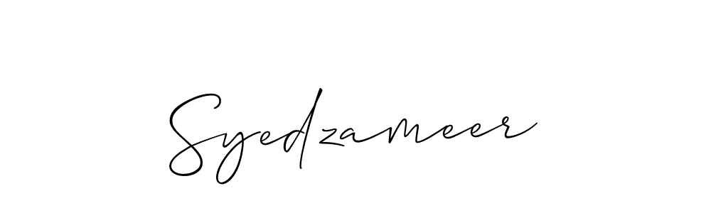 This is the best signature style for the Syedzameer name. Also you like these signature font (Allison_Script). Mix name signature. Syedzameer signature style 2 images and pictures png