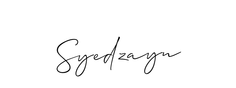 Make a beautiful signature design for name Syedzayn. With this signature (Allison_Script) style, you can create a handwritten signature for free. Syedzayn signature style 2 images and pictures png