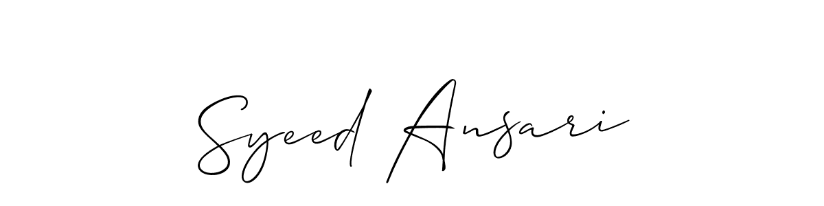 It looks lik you need a new signature style for name Syeed Ansari. Design unique handwritten (Allison_Script) signature with our free signature maker in just a few clicks. Syeed Ansari signature style 2 images and pictures png