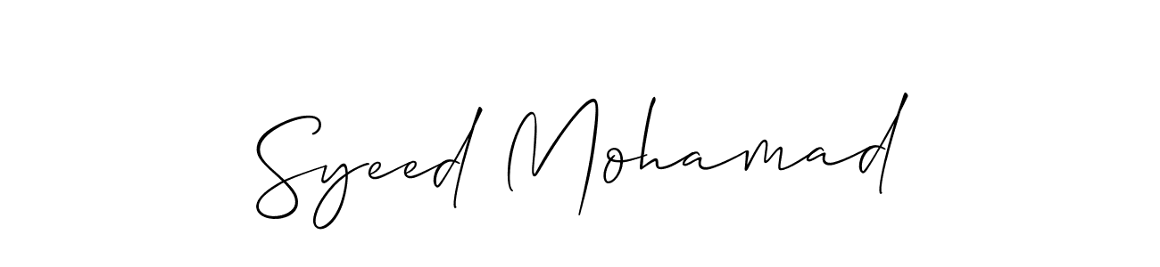 Design your own signature with our free online signature maker. With this signature software, you can create a handwritten (Allison_Script) signature for name Syeed Mohamad. Syeed Mohamad signature style 2 images and pictures png