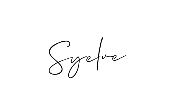 Syelve stylish signature style. Best Handwritten Sign (Allison_Script) for my name. Handwritten Signature Collection Ideas for my name Syelve. Syelve signature style 2 images and pictures png