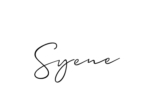 The best way (Allison_Script) to make a short signature is to pick only two or three words in your name. The name Syene include a total of six letters. For converting this name. Syene signature style 2 images and pictures png