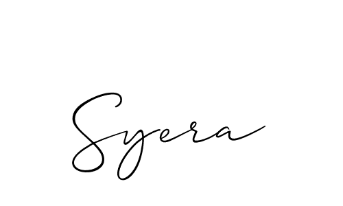 Make a beautiful signature design for name Syera. With this signature (Allison_Script) style, you can create a handwritten signature for free. Syera signature style 2 images and pictures png