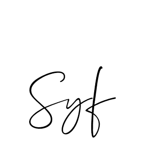 You should practise on your own different ways (Allison_Script) to write your name (Syf) in signature. don't let someone else do it for you. Syf signature style 2 images and pictures png