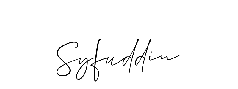 You can use this online signature creator to create a handwritten signature for the name Syfuddin. This is the best online autograph maker. Syfuddin signature style 2 images and pictures png