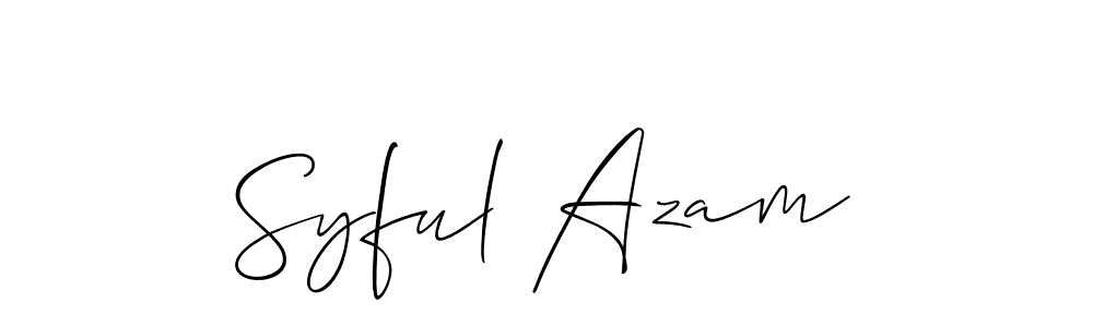 Design your own signature with our free online signature maker. With this signature software, you can create a handwritten (Allison_Script) signature for name Syful Azam. Syful Azam signature style 2 images and pictures png