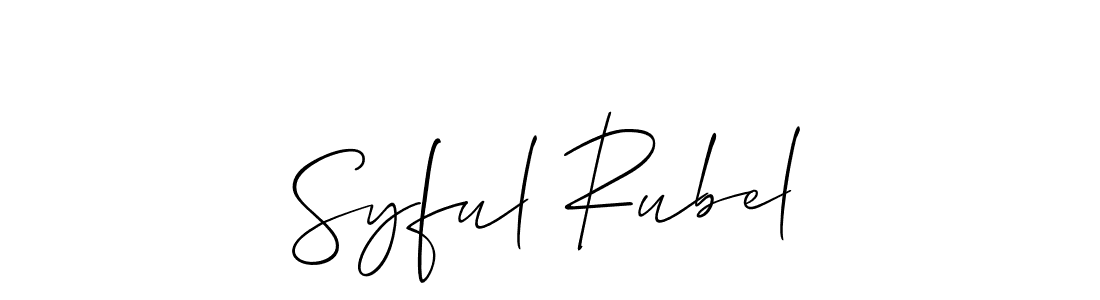 Use a signature maker to create a handwritten signature online. With this signature software, you can design (Allison_Script) your own signature for name Syful Rubel. Syful Rubel signature style 2 images and pictures png