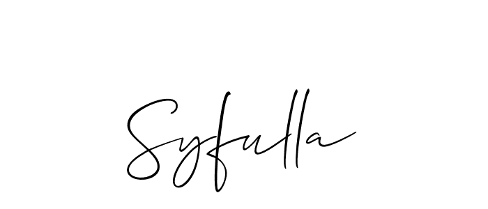 Allison_Script is a professional signature style that is perfect for those who want to add a touch of class to their signature. It is also a great choice for those who want to make their signature more unique. Get Syfulla name to fancy signature for free. Syfulla signature style 2 images and pictures png