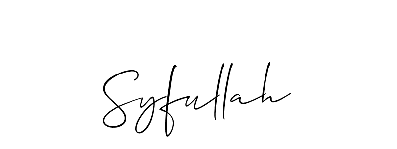 Also You can easily find your signature by using the search form. We will create Syfullah name handwritten signature images for you free of cost using Allison_Script sign style. Syfullah signature style 2 images and pictures png