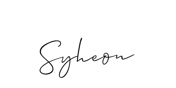 The best way (Allison_Script) to make a short signature is to pick only two or three words in your name. The name Syheon include a total of six letters. For converting this name. Syheon signature style 2 images and pictures png