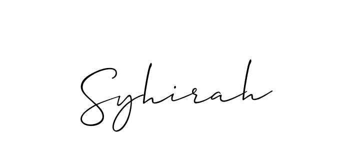 How to make Syhirah signature? Allison_Script is a professional autograph style. Create handwritten signature for Syhirah name. Syhirah signature style 2 images and pictures png