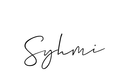Make a short Syhmi signature style. Manage your documents anywhere anytime using Allison_Script. Create and add eSignatures, submit forms, share and send files easily. Syhmi signature style 2 images and pictures png