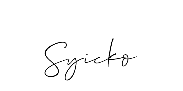Similarly Allison_Script is the best handwritten signature design. Signature creator online .You can use it as an online autograph creator for name Syicko. Syicko signature style 2 images and pictures png