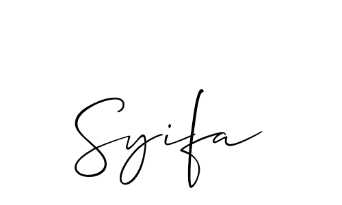 Also You can easily find your signature by using the search form. We will create Syifa name handwritten signature images for you free of cost using Allison_Script sign style. Syifa signature style 2 images and pictures png