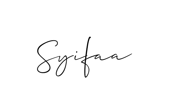 Make a beautiful signature design for name Syifaa. With this signature (Allison_Script) style, you can create a handwritten signature for free. Syifaa signature style 2 images and pictures png